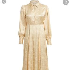 NWT byTiMO Gold Jacquard Peacock Dress